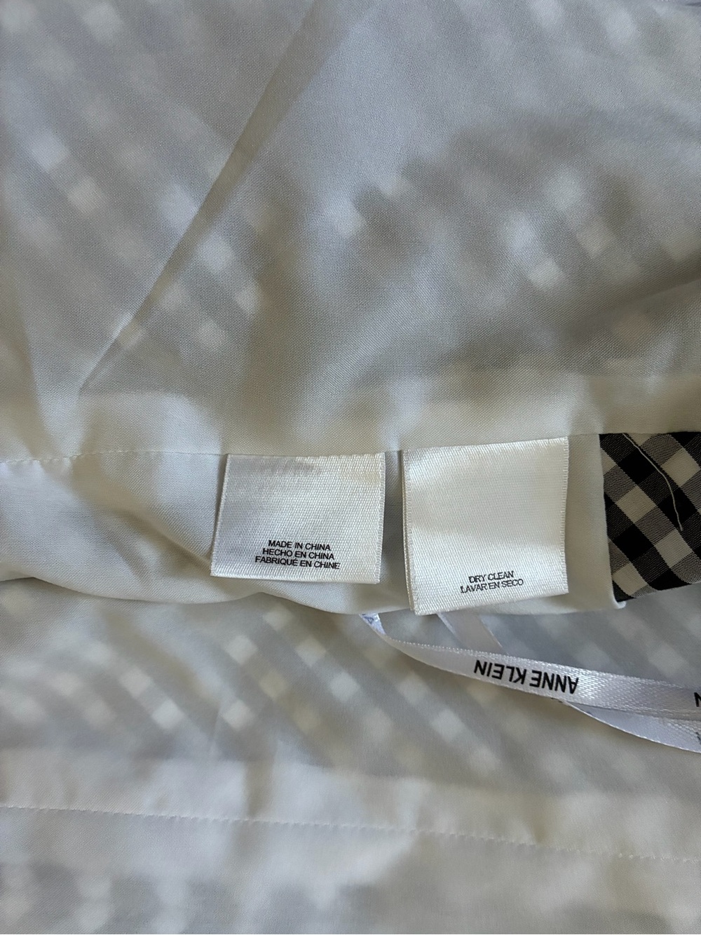 Anne Klein Black and White Gingham Sleeveless A-Line Dress - Picture 5 of 10